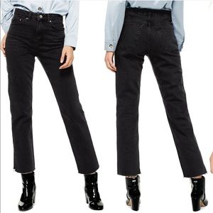 NWOT TopShop High Waist Split Hem Straight Denim